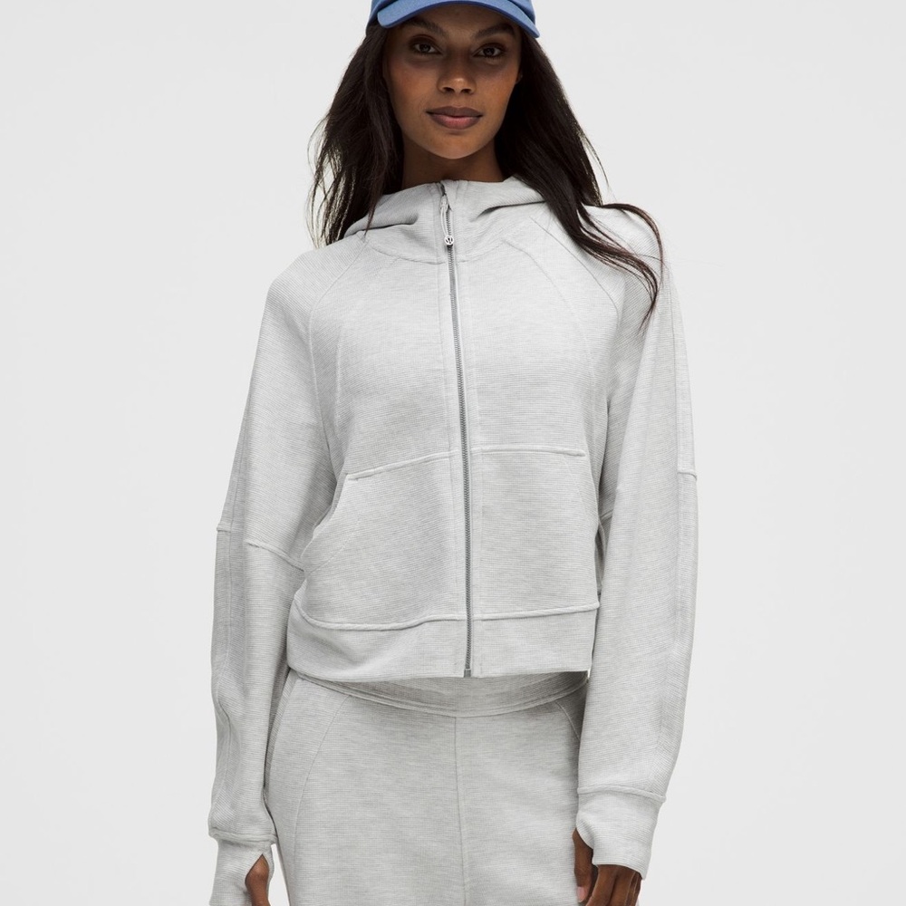 Lululemon scuba waffle zip hoodie heathered gray XS/S